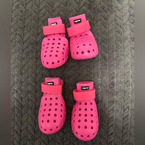 WagWear WagWellies Mojave dog shoes in pink size Large